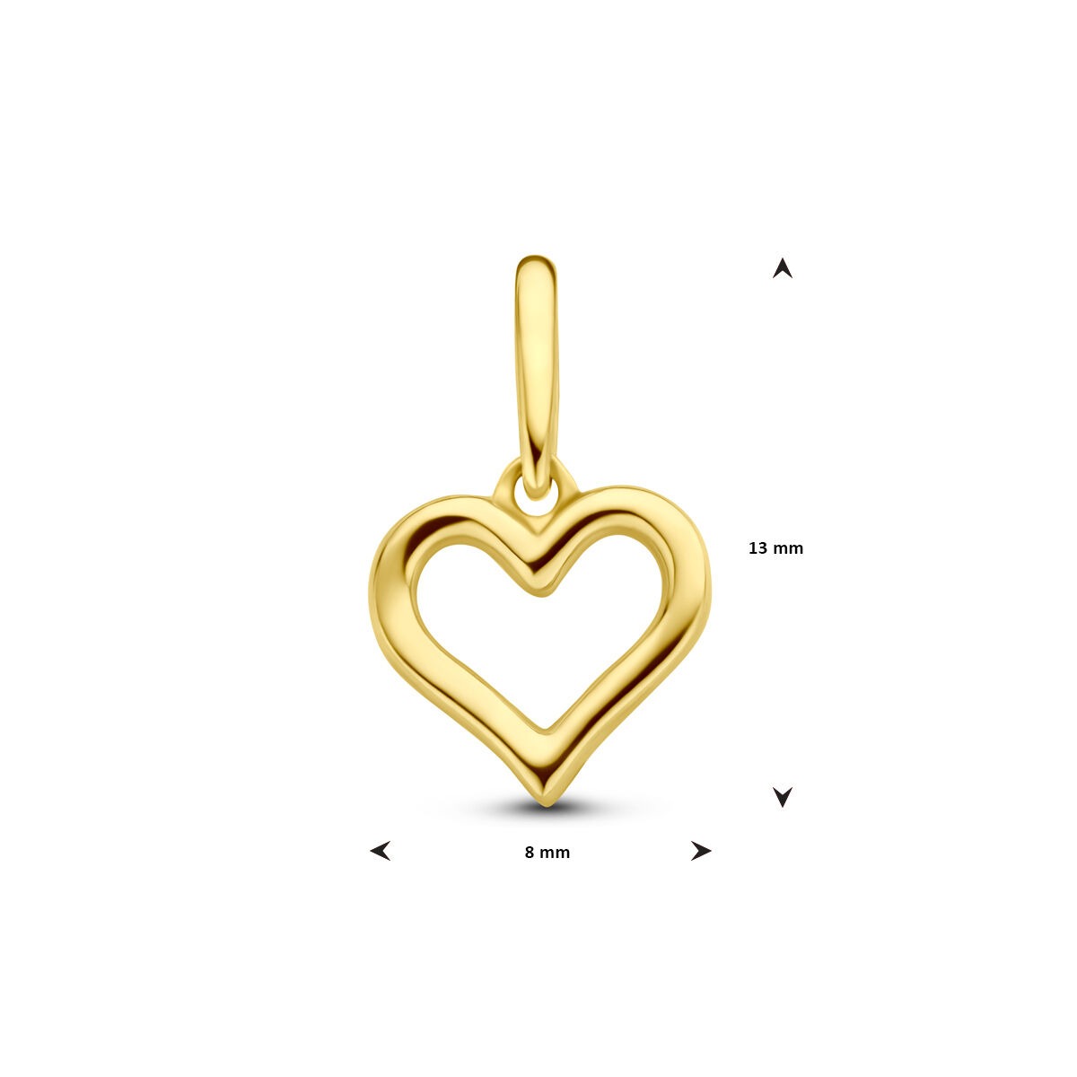14k Żółte Złoto Wisiorek z Sercem – Symbol Miłości