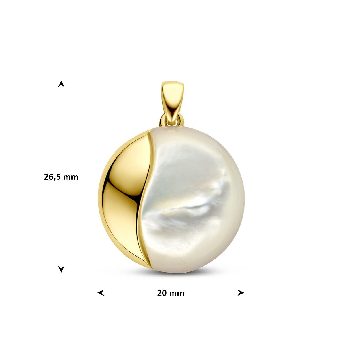 14k żółte złoto wisiorek z perłową powłoką 20 mm