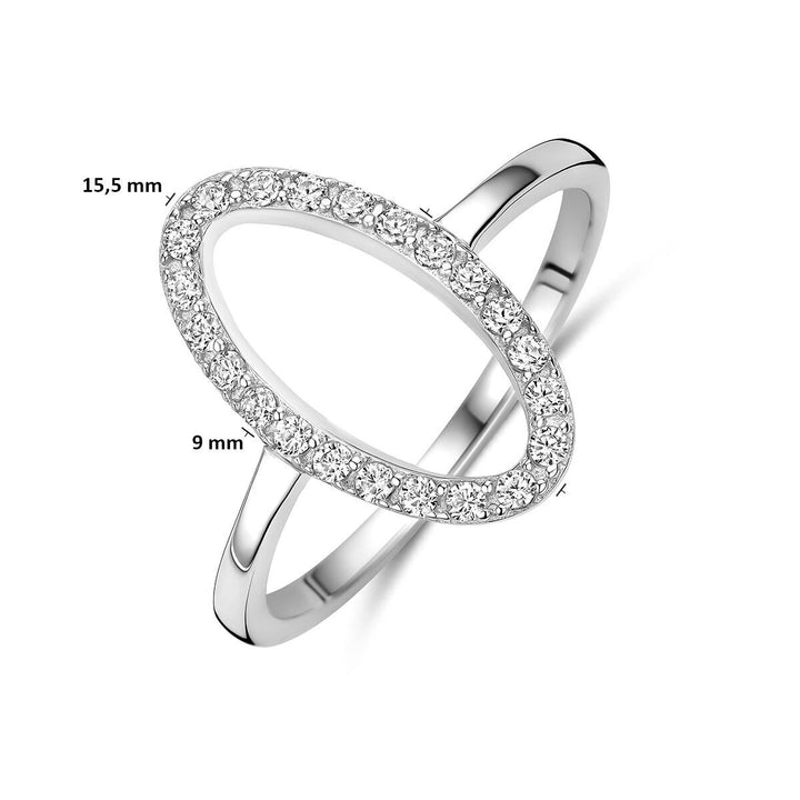Gerhodineerde 925 zilveren ring met zirkonia