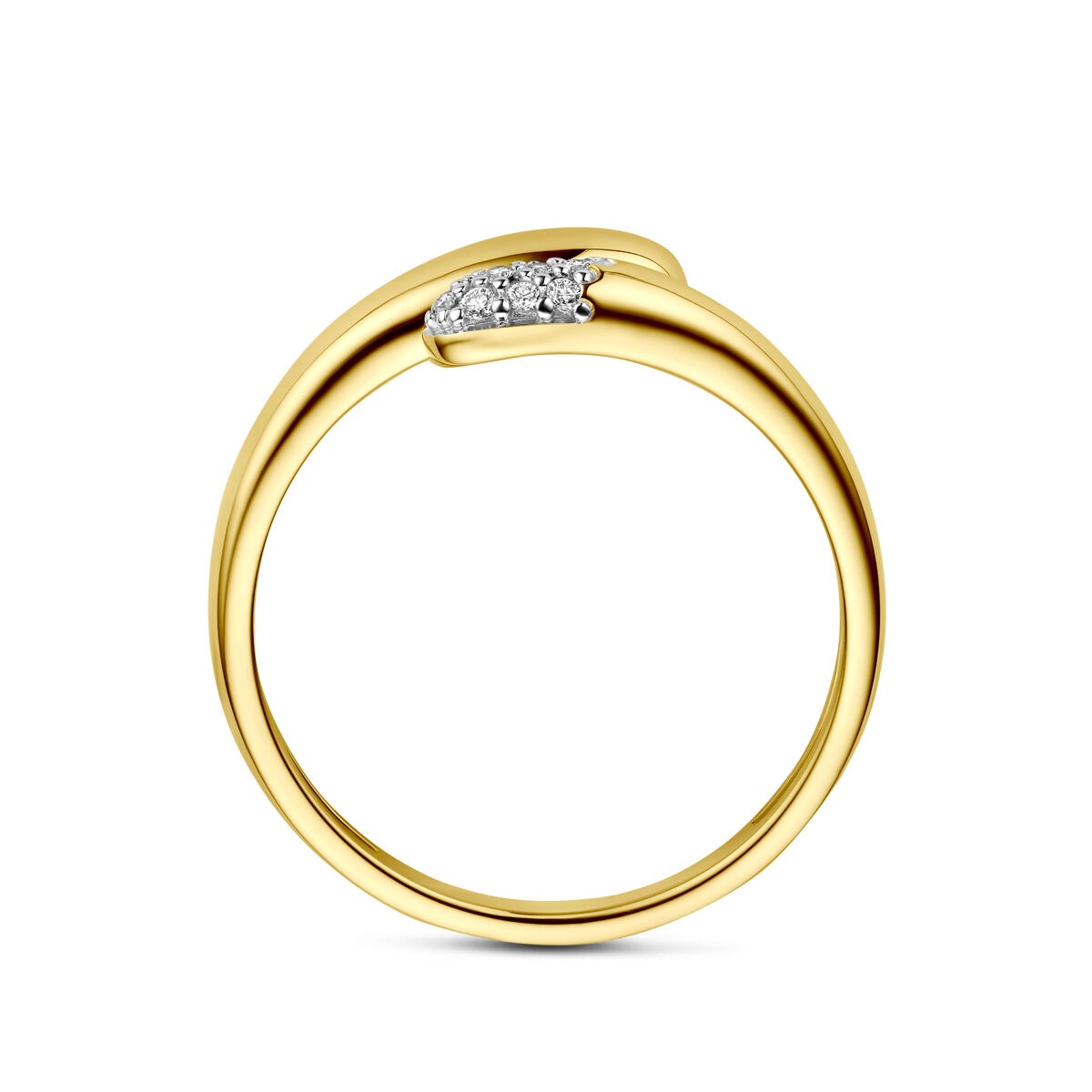 14k żółte złoto pierścionek z diamentem