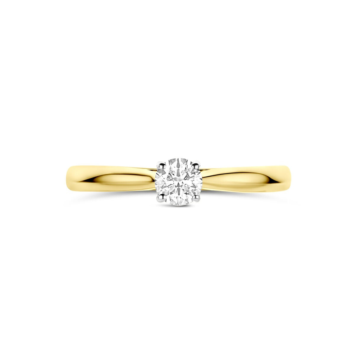 14k Bicolor żółte i białe złoto pierścionek z 0.25ct diamentem hodowanym w laboratorium