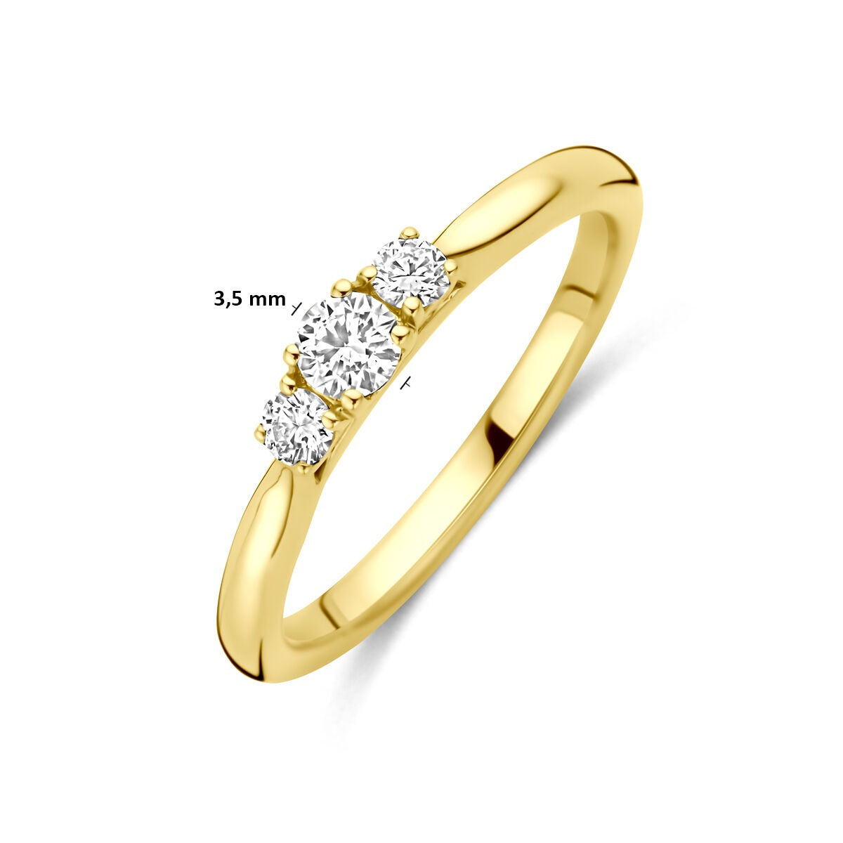 14k Żółte złoto pierścionek z 0.26ct diamentem hodowanym w laboratorium