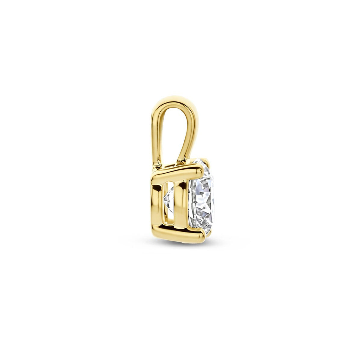 14k Żółte złoto wisiorek z diamentem hodowanym w laboratorium – Szlif brylantowy 0.50 ct