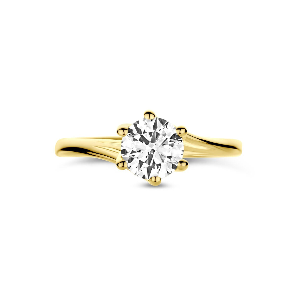 14k Żółte złoto pierścionek z 1.00ct diamentem hodowanym w laboratorium