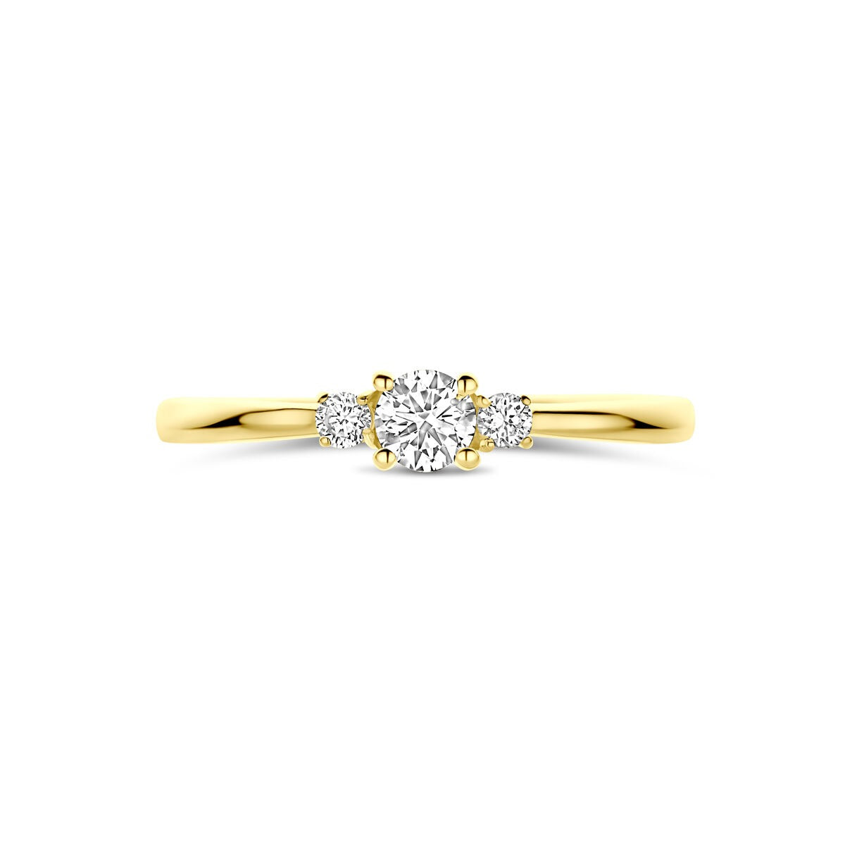 14k Żółte złoto pierścionek z 0.25ct diamentem hodowanym w laboratorium