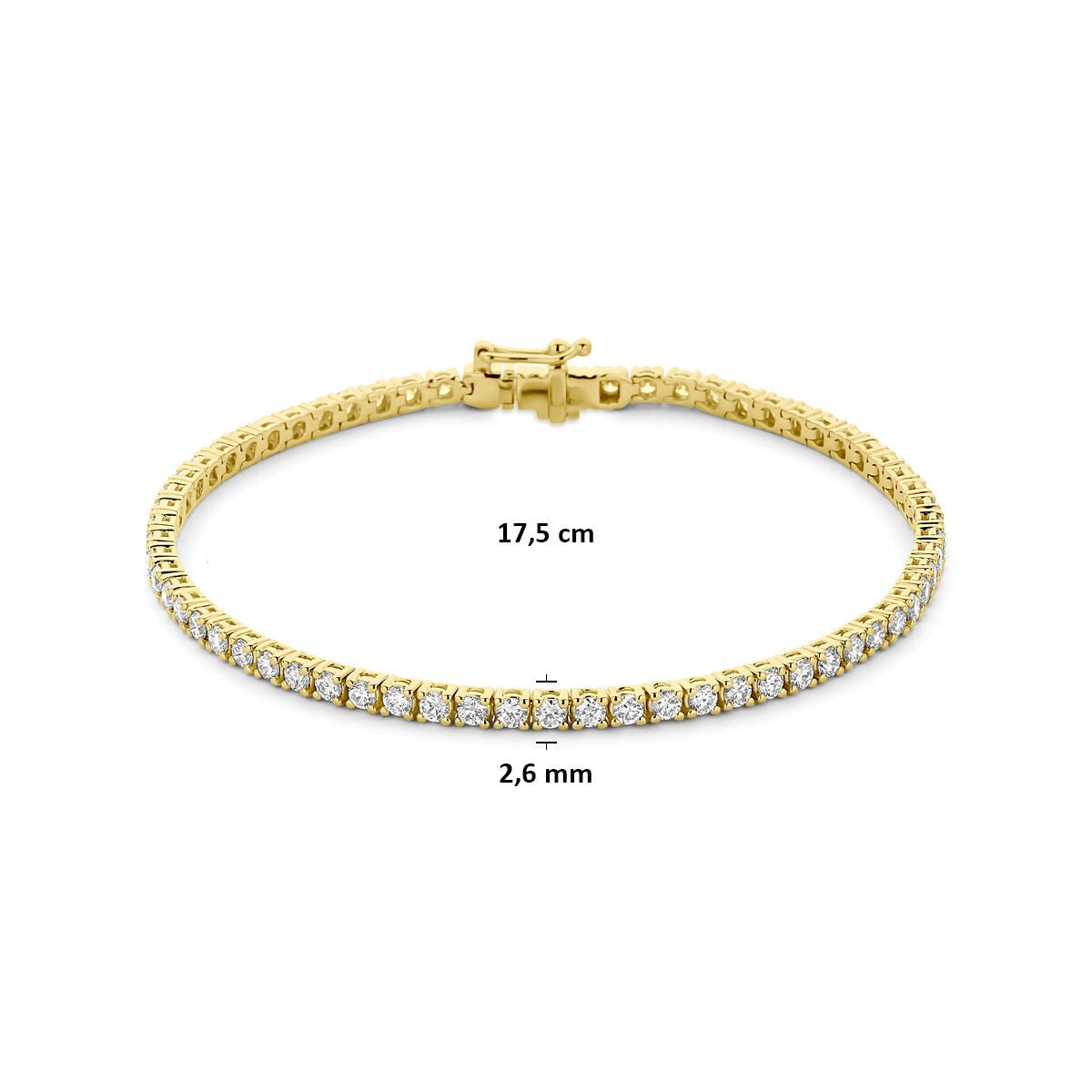 Pozłacana bransoletka tenisowa ze srebra 925 z lab-grown diamentem
