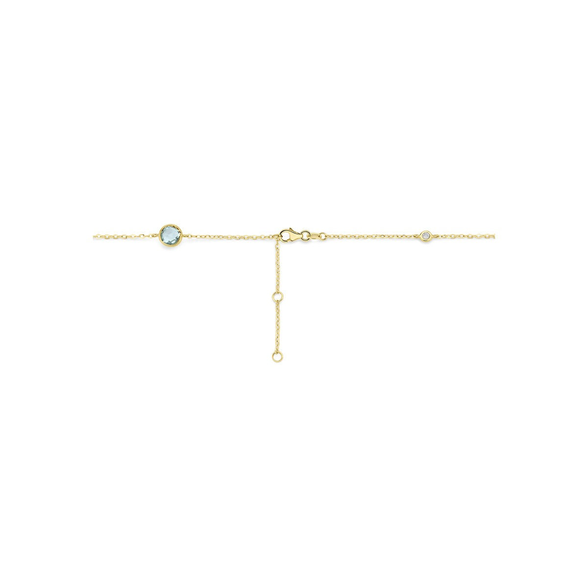 14k żółte złoto naszyjnik z cytrynem, ametystem, topazem i diamentem 0,25 ct