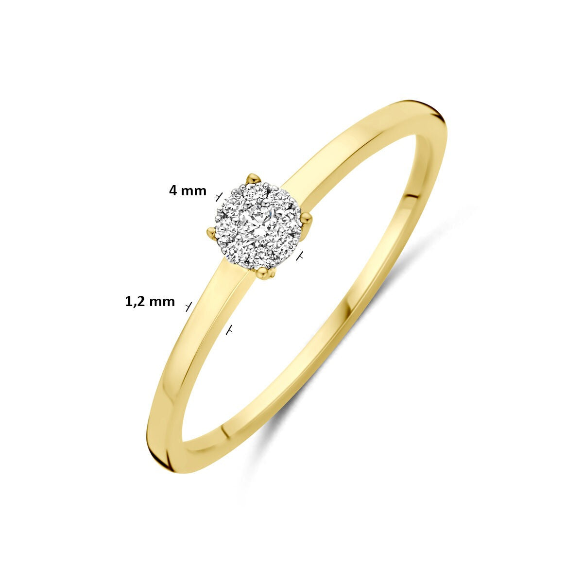 pierścionek z białego i żółtego złota z diamentem 0.06ct