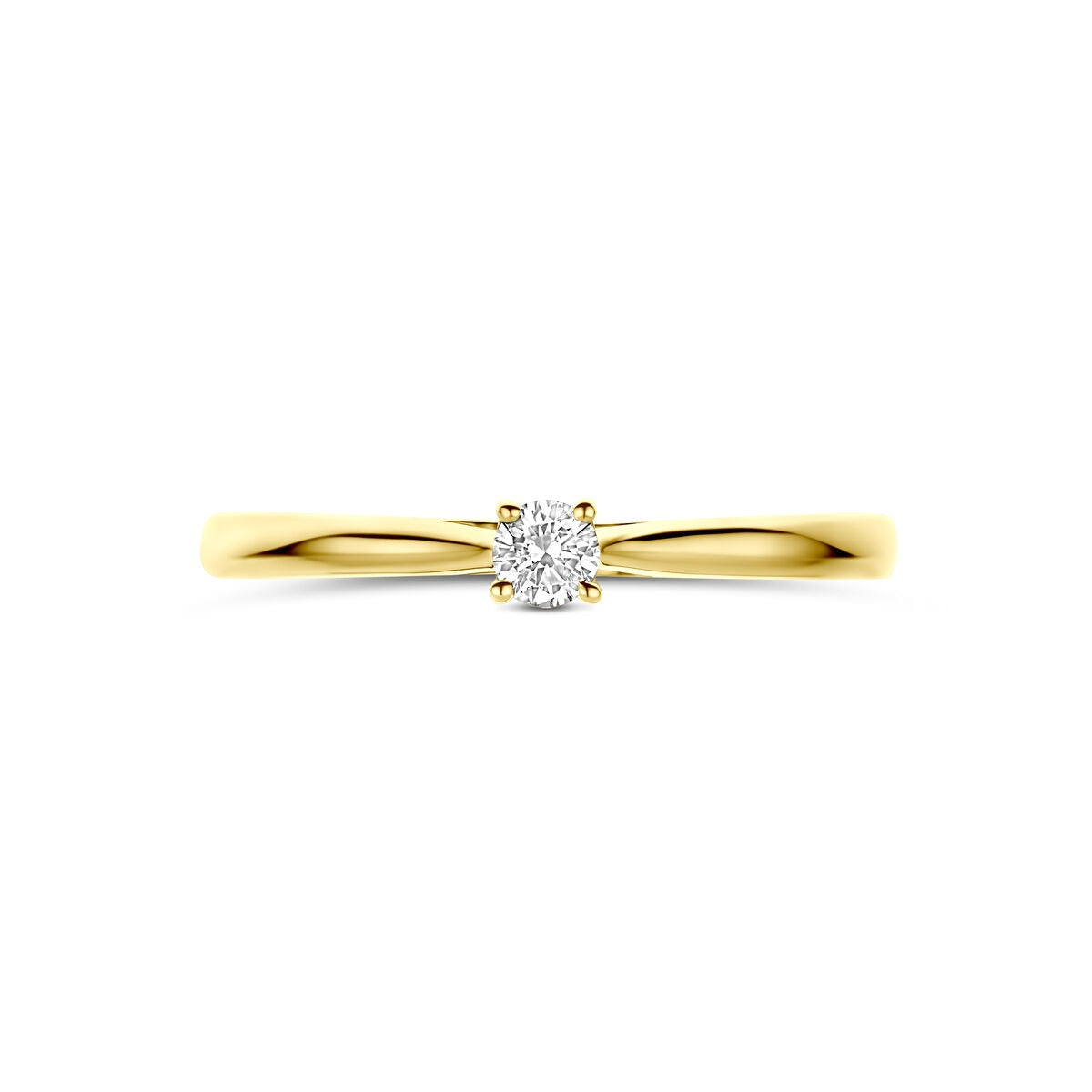 14k Żółte złoto pierścionek z 0.10ct diamentem hodowanym w laboratorium