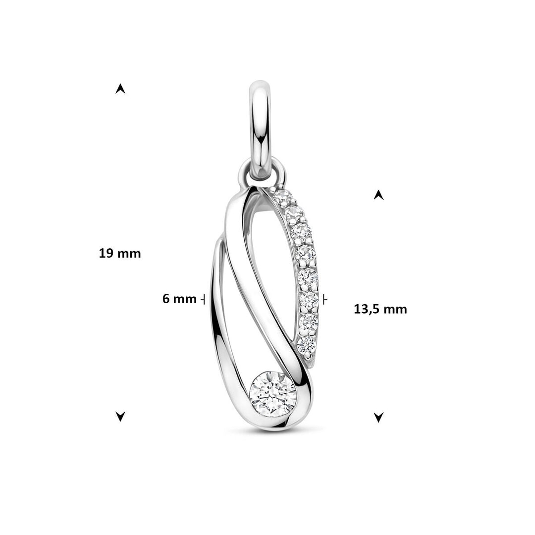 Zilveren hanger met zirkonia – gerhodineerd 925