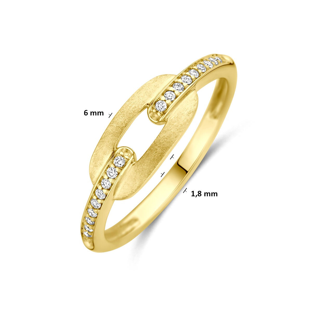 14k żółte złoto damski pierścionek z diamentem 0.08ct h si