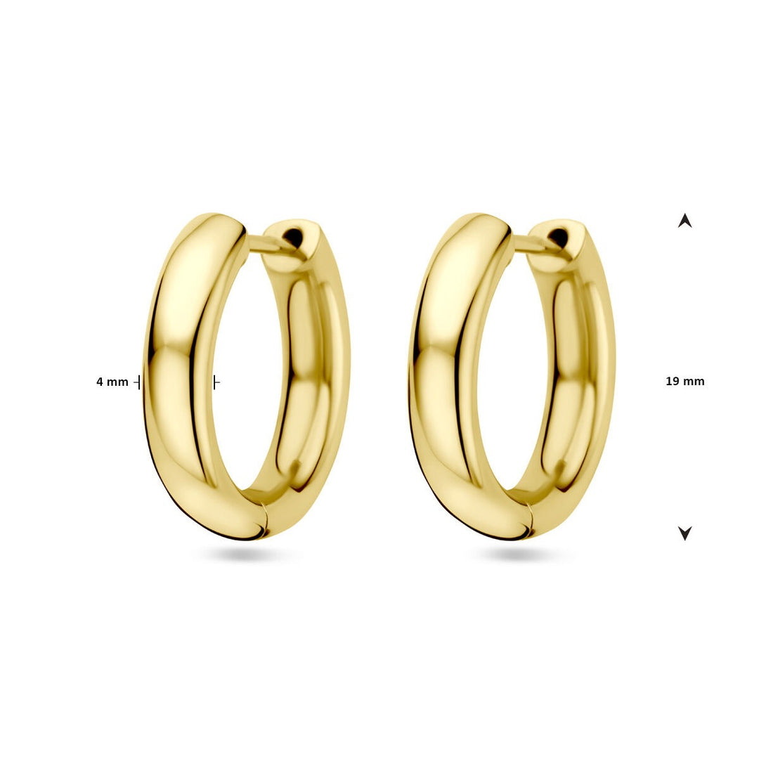 14k gouden dames klapoorringen – 19 mm