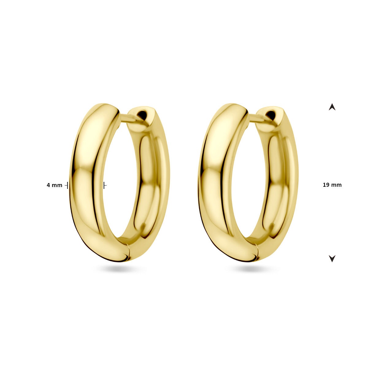 14k złote damskie kolczyki koła – 19 mm