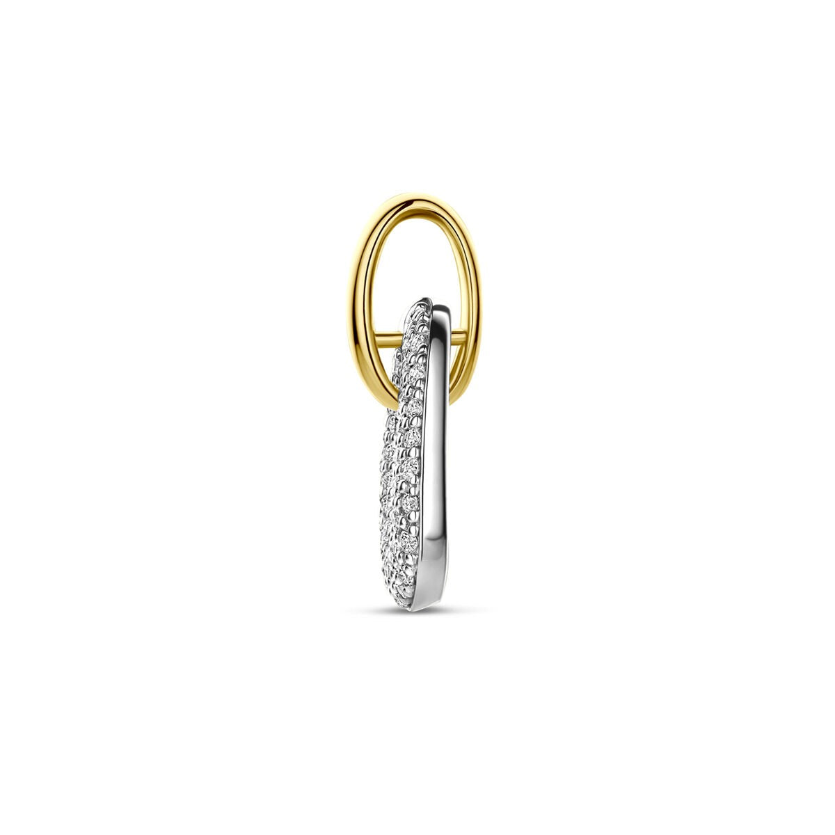 14k Bicolor Złoty Wisiorek z Diamentem