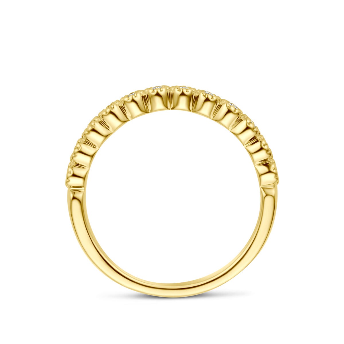 14k Żółte Złoto Pierścionek Alliance z Diamentem 0,18 ct