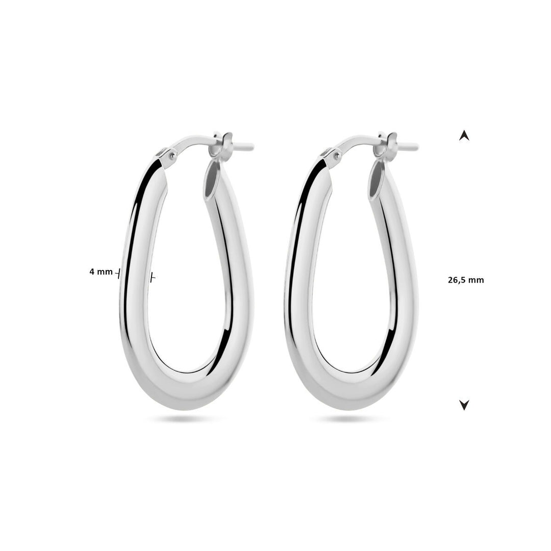 Gerhodineerd zilveren oorringen 26.5 mm