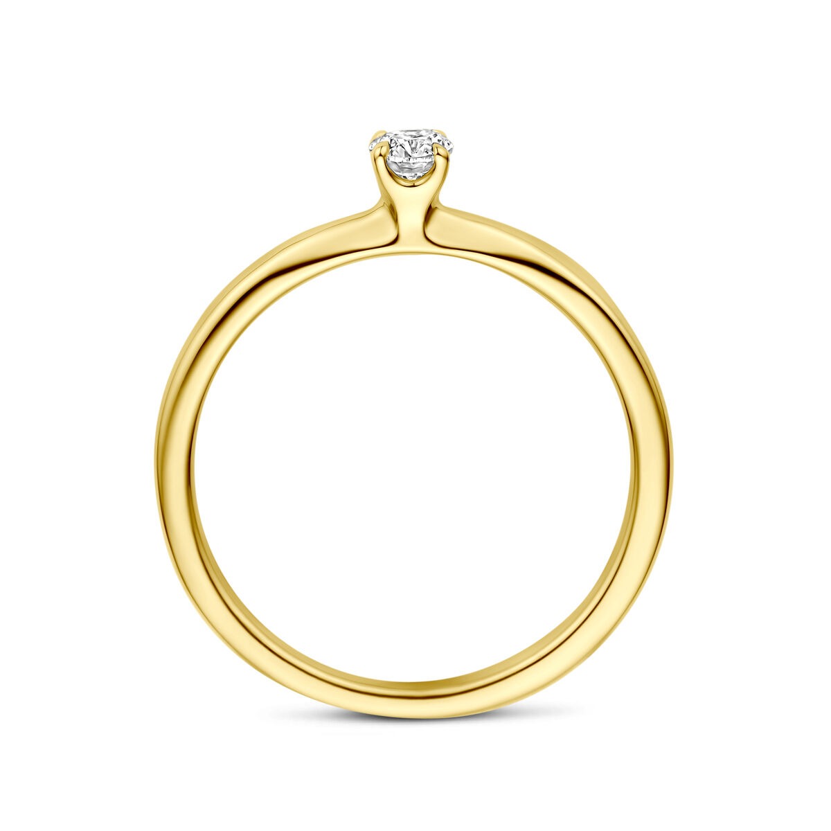 14k Żółte Złoto Pierścionek z Diamentem 0,21 ct Solitaire