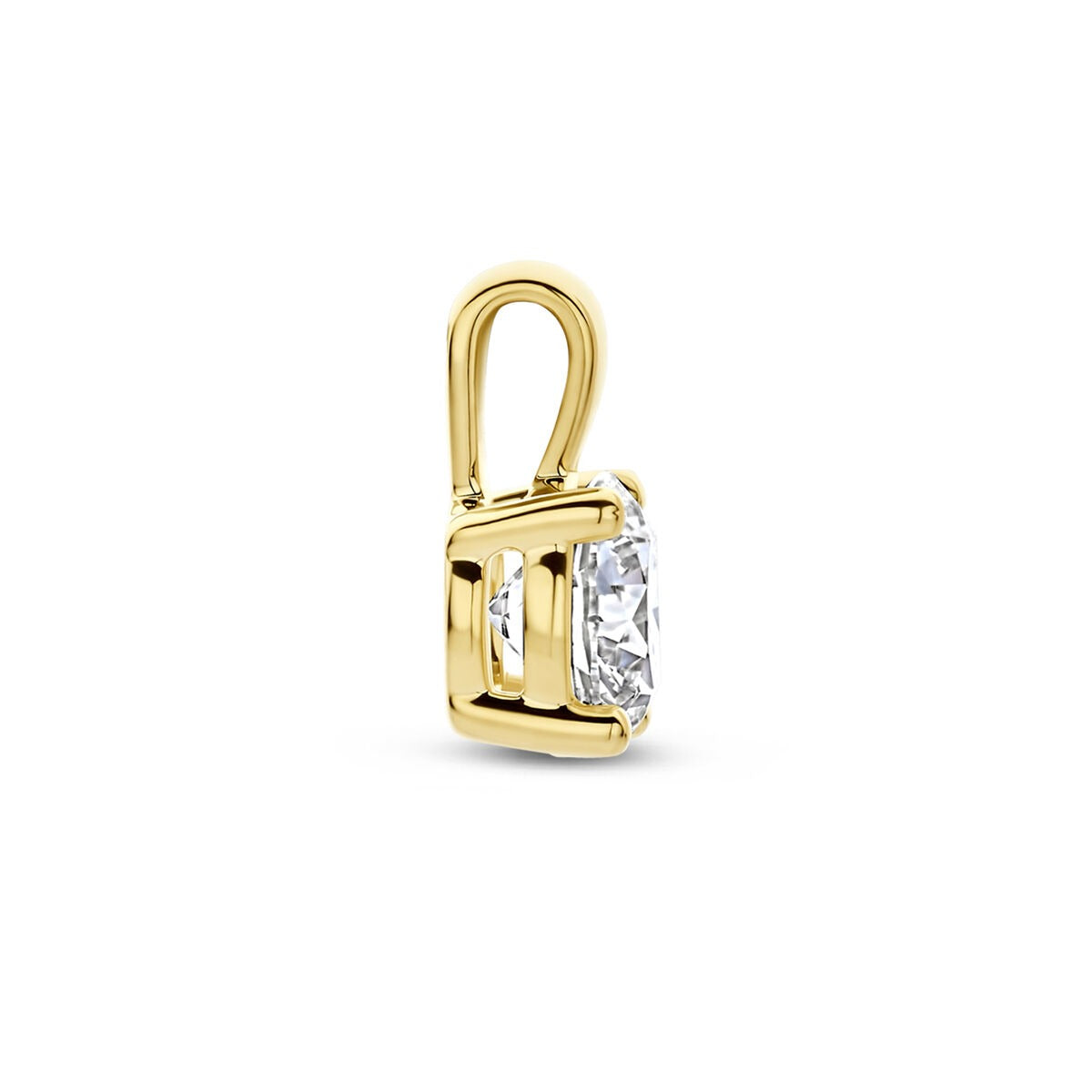 14k żółte złoto wisiorek z diamentem hodowanym w laboratorium – 1.00 ct szlif brylantowy