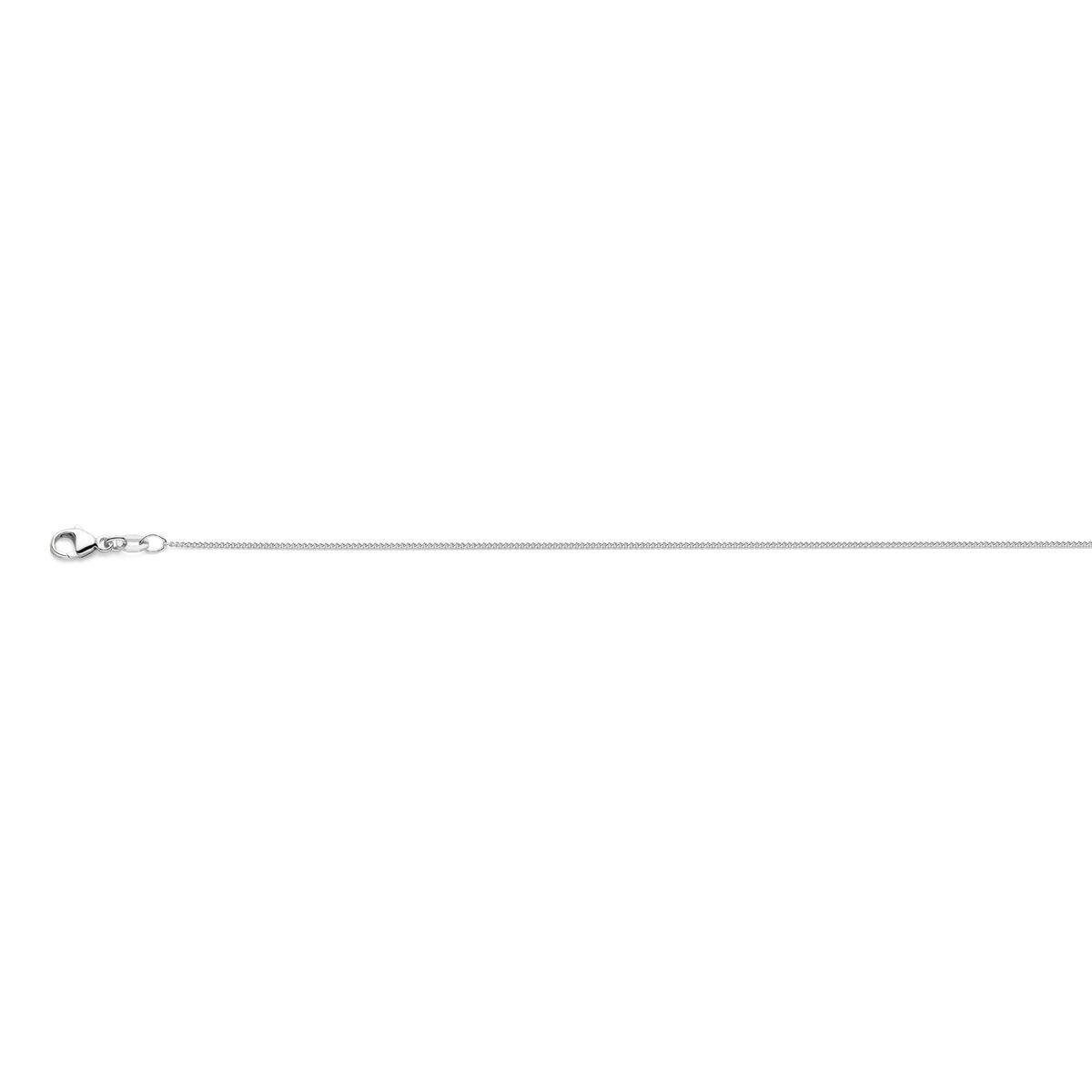 18k białe złoto damski naszyjnik – gourmette collier 45 cm