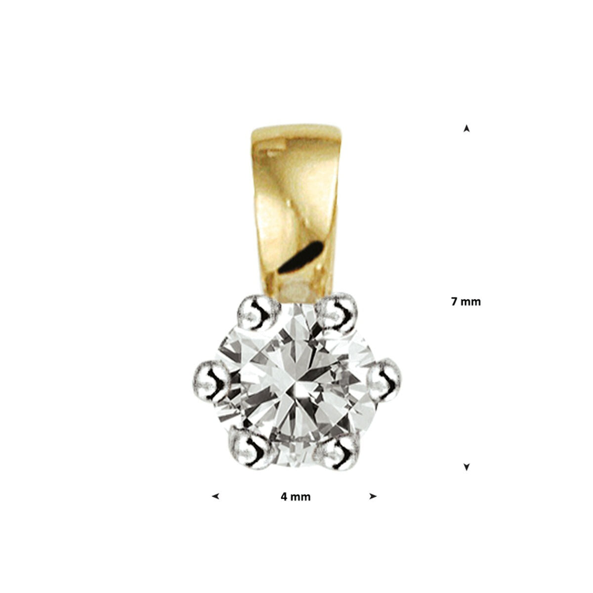 14k bicolor wisiorek z diamentem – żółte i białe złoto