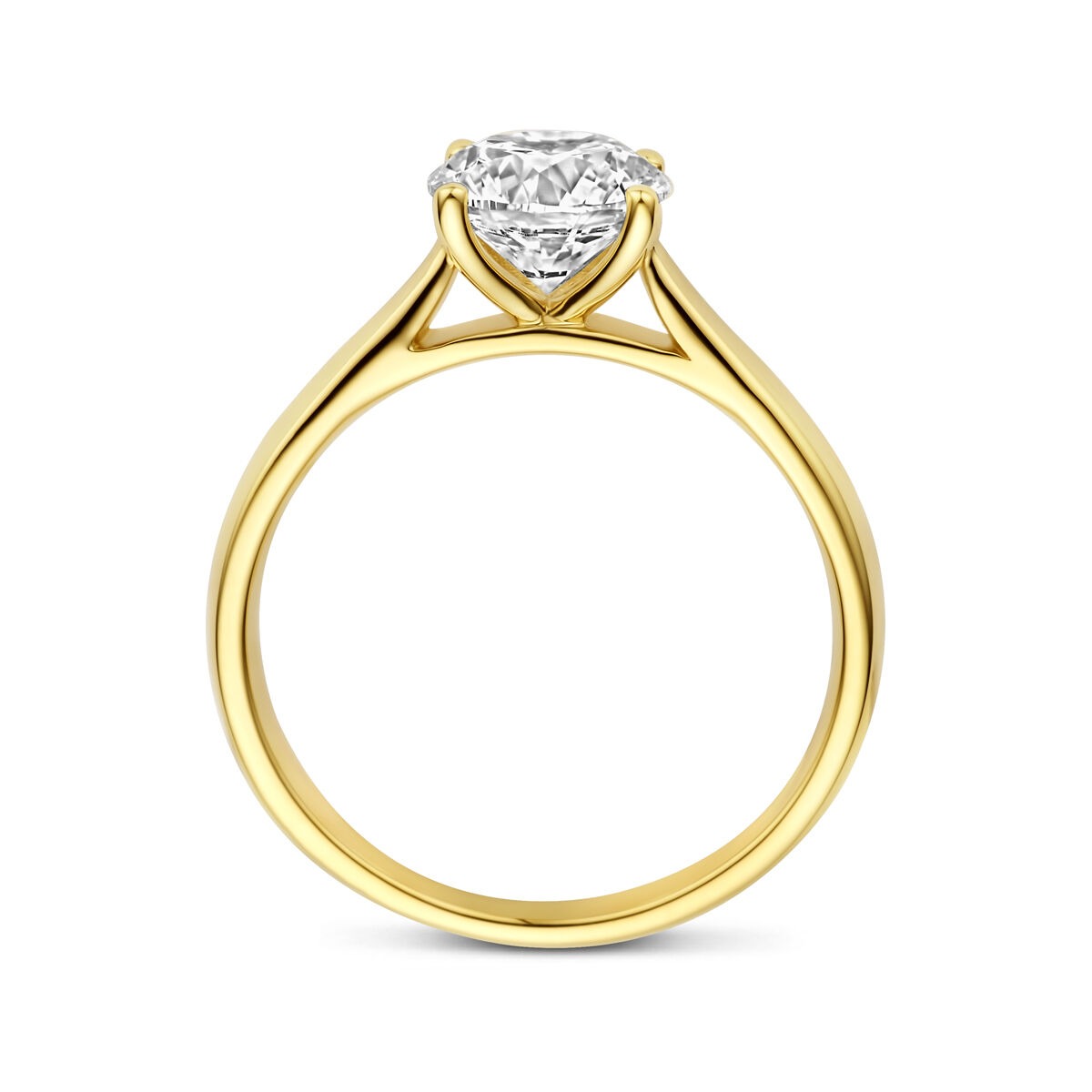 14k Żółte złoto pierścionek z diamentem hodowanym w laboratorium 1.50ct