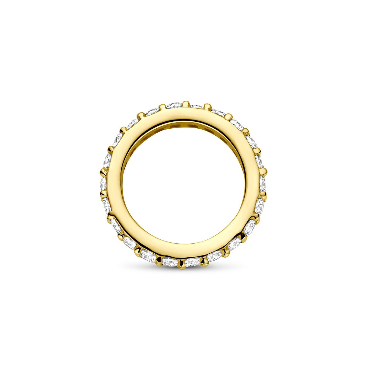 Geelgouden hanger met lab grown diamant van 0.21ct, ronde vorm en een diameter van 10,5 mm.