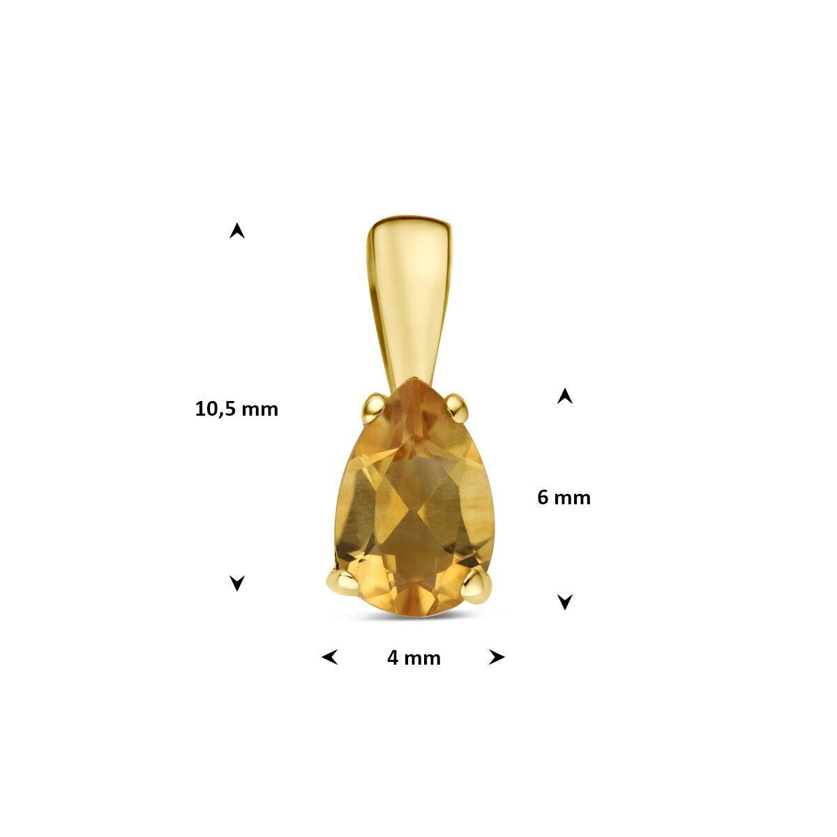 14k żółte złoto wisiorek z cytrynem