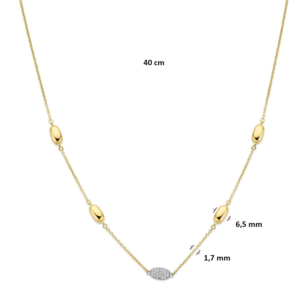 14k bicolor naszyjnik z diamentem 0.80ct