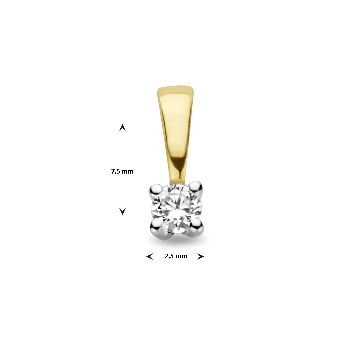 14k bicolor złoty wisiorek z diamentem