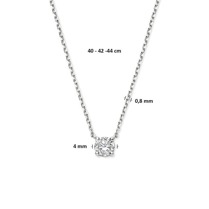 14k witgouden ketting met zirkonia – anker schakel