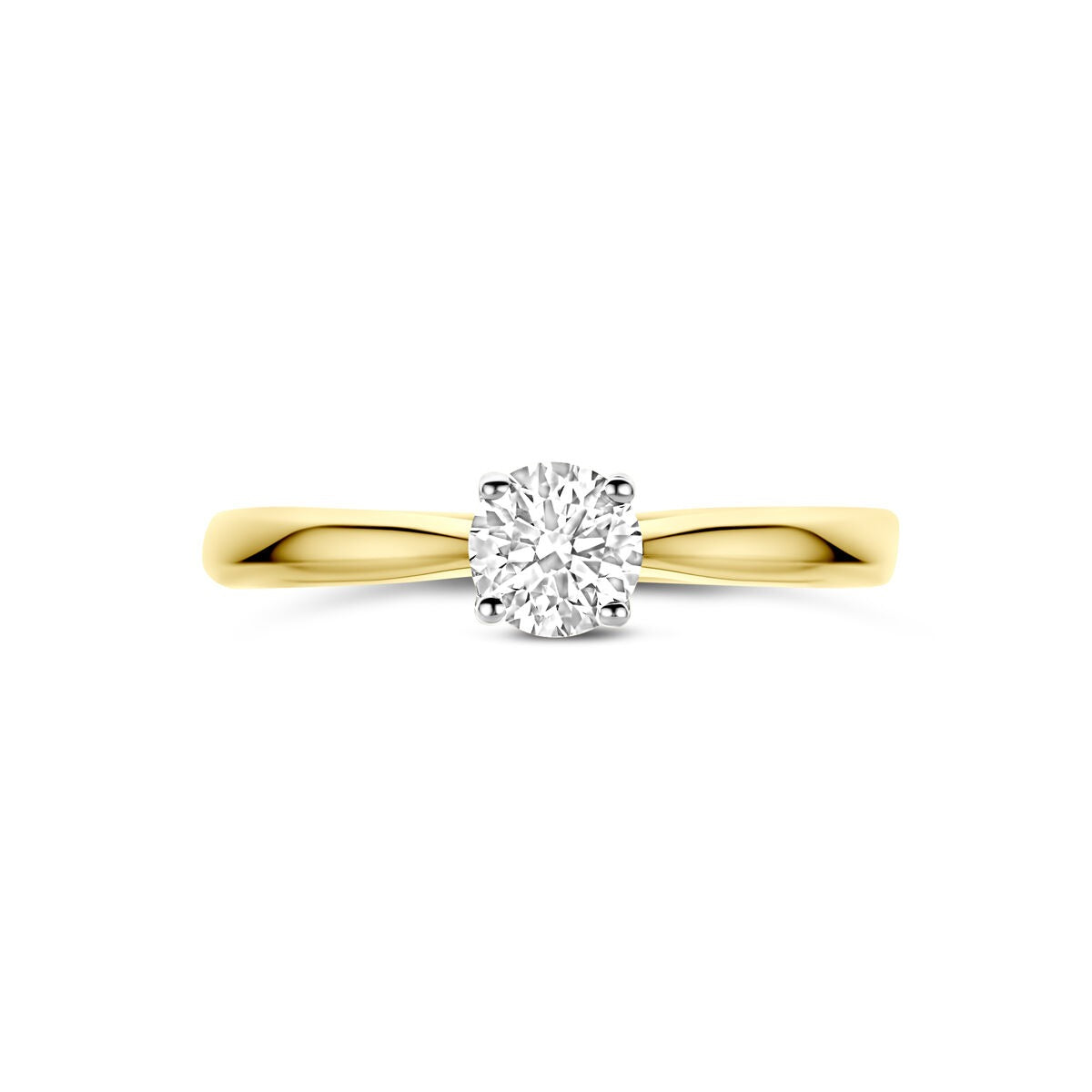 14k Bicolor żółte i białe złoto pierścionek z 0.50ct diamentem hodowanym w laboratorium