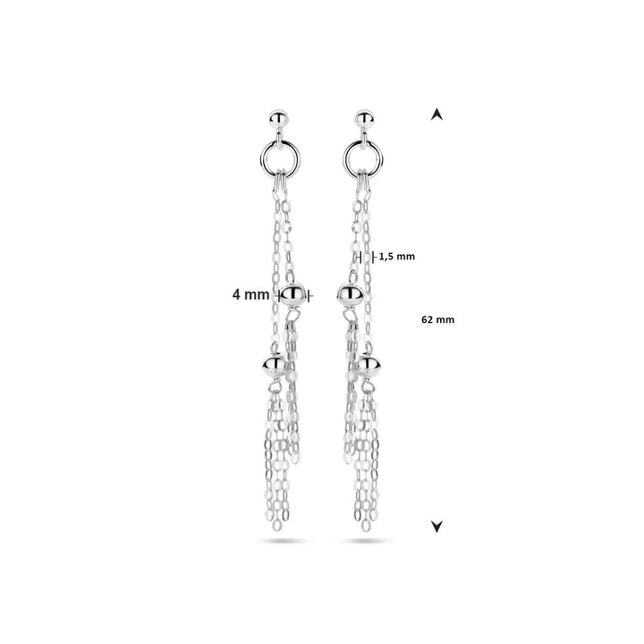 Zilveren lange oorhangers – gerhodineerd 925 zilver