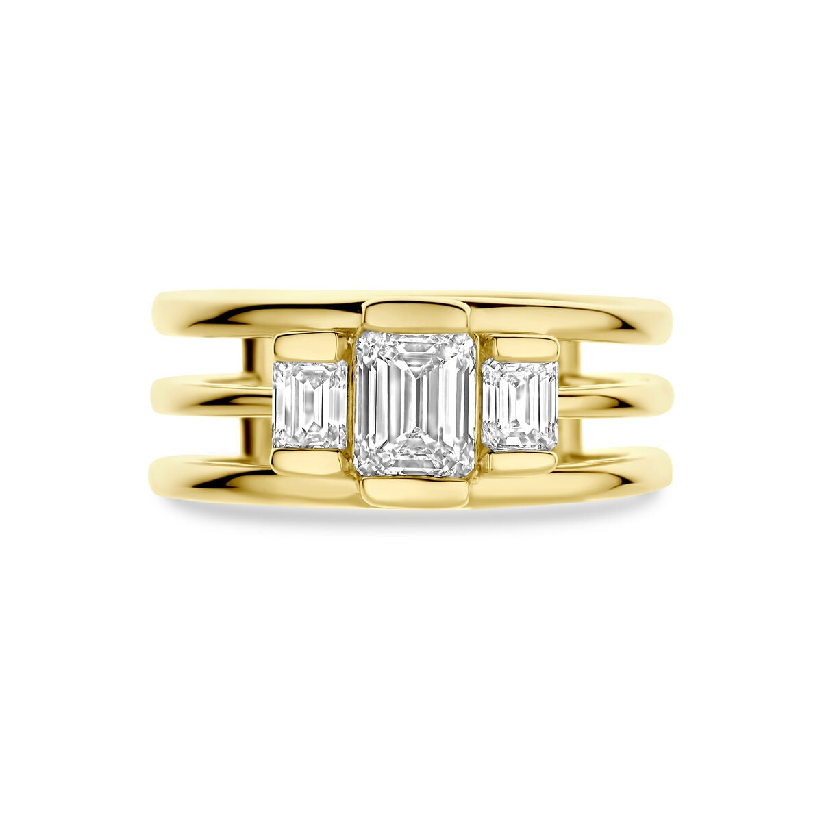 14k żółte złoto damski pierścionek z 1.50ct diamentem hodowanym w laboratorium