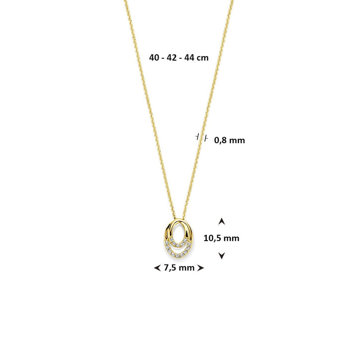 Gouden Collier 14k met Zirkonia – Entourage Zetting
