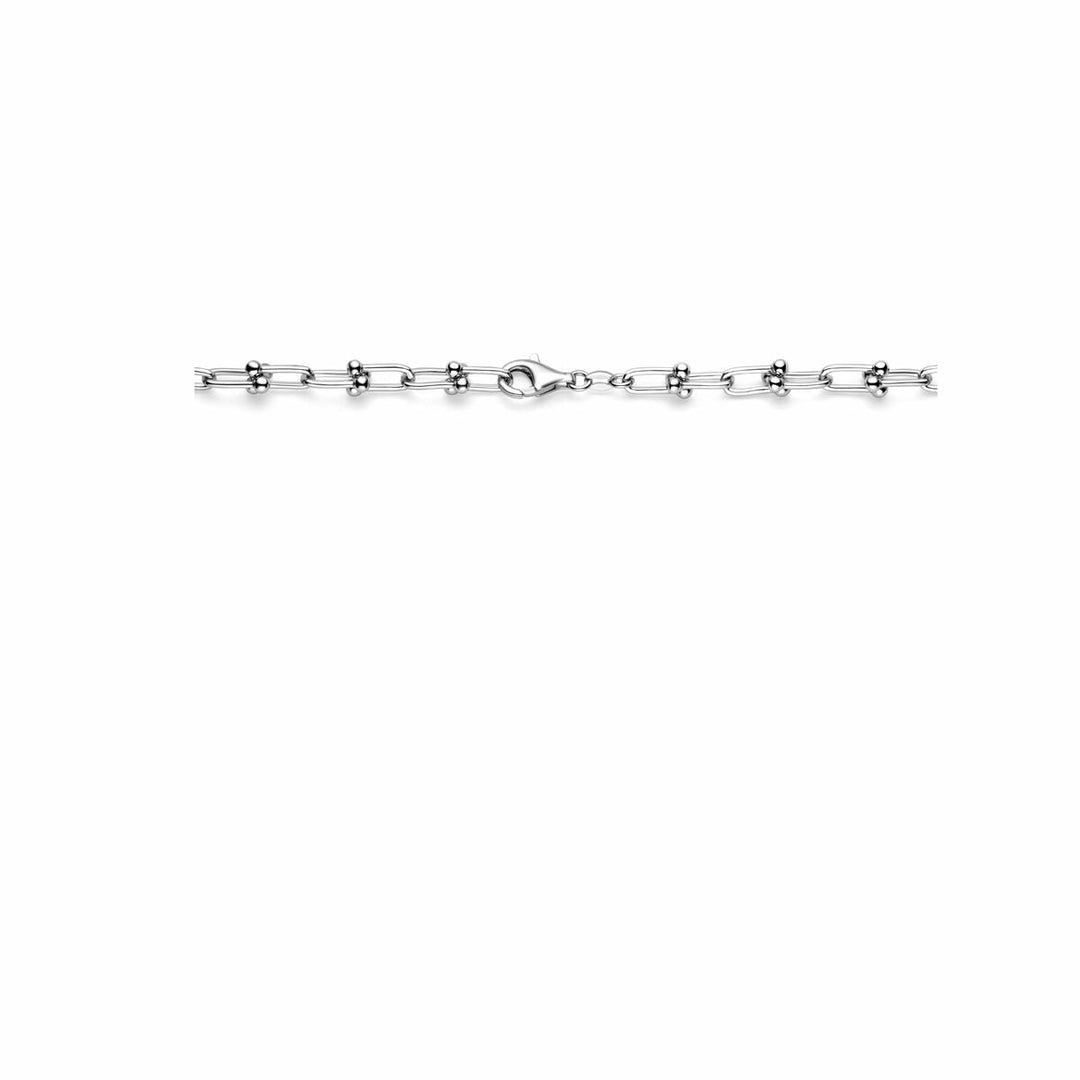 Zilveren collier met fantasie schakel – gerhodineerd 925 zilver