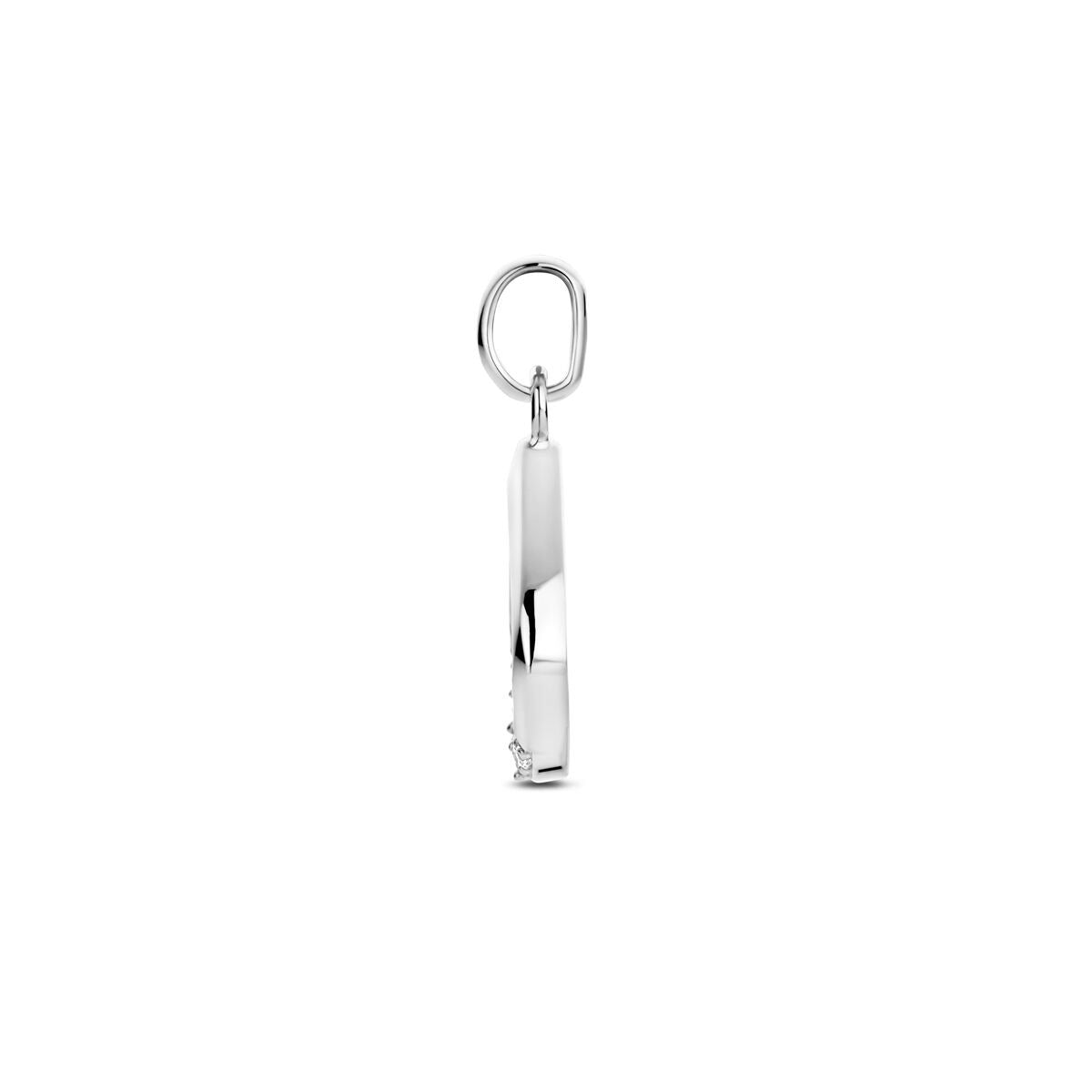 Srebrny wisiorek z cyrkonią – 19 x 11.5 mm