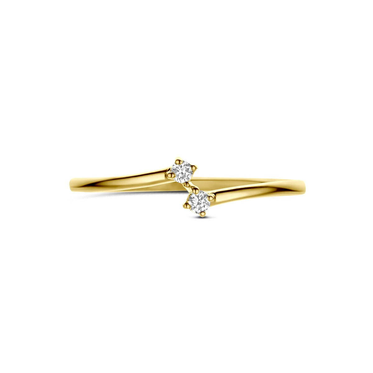 14k Żółte Złoto Pierścionek z Diamentem 0,05 ct