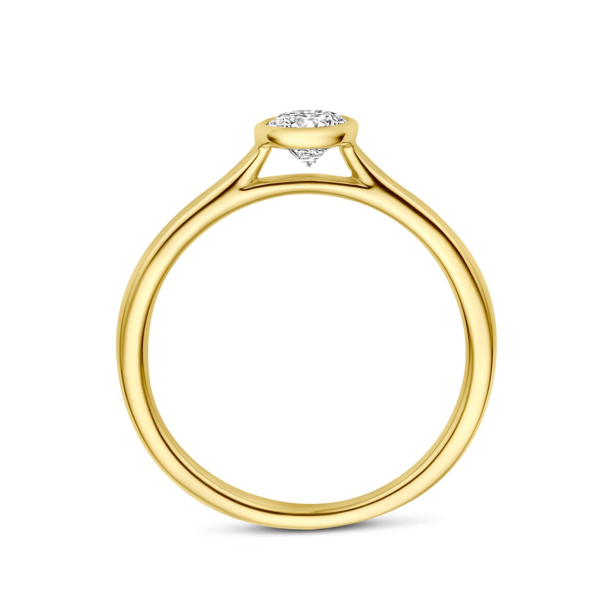 14k Żółte Złoto Pierścionek z Diamentem 0,40 ct Solitaire