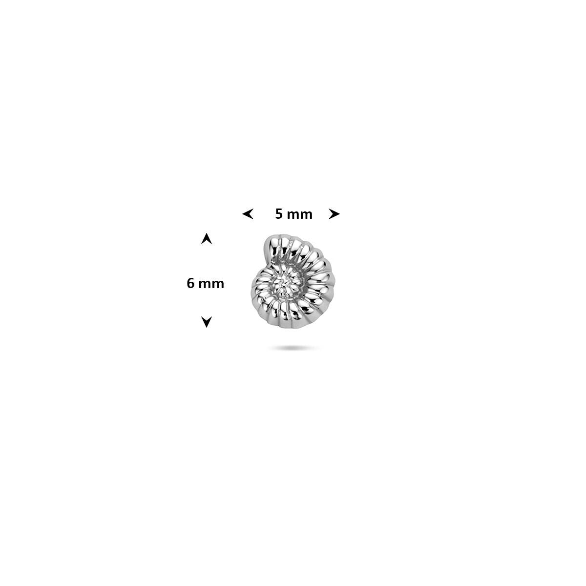 Srebrny piercing w kształcie muszli – rodowany 925
