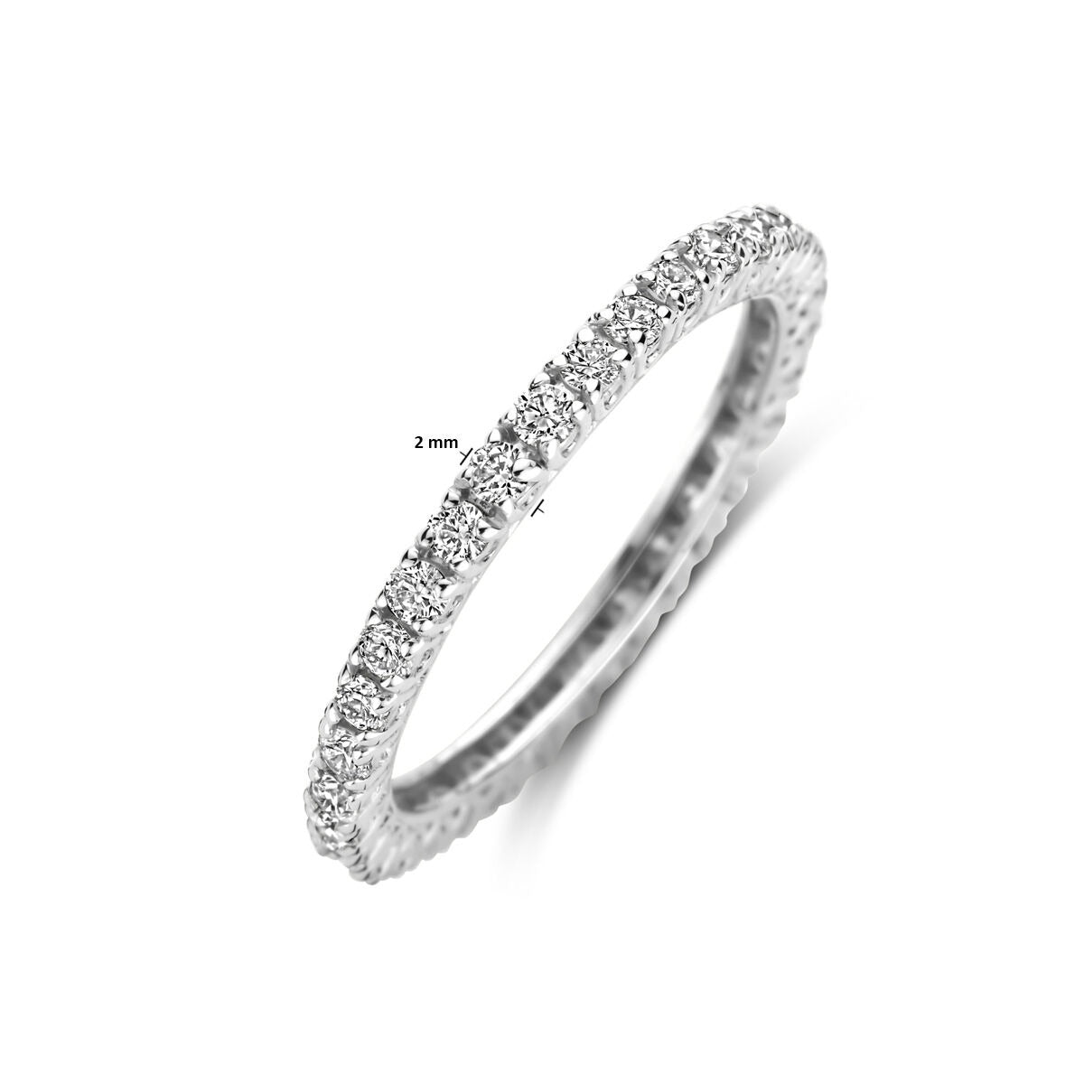 14k Białe Złoto Pierścionek Alliance z Diamentem – 0.70 ct