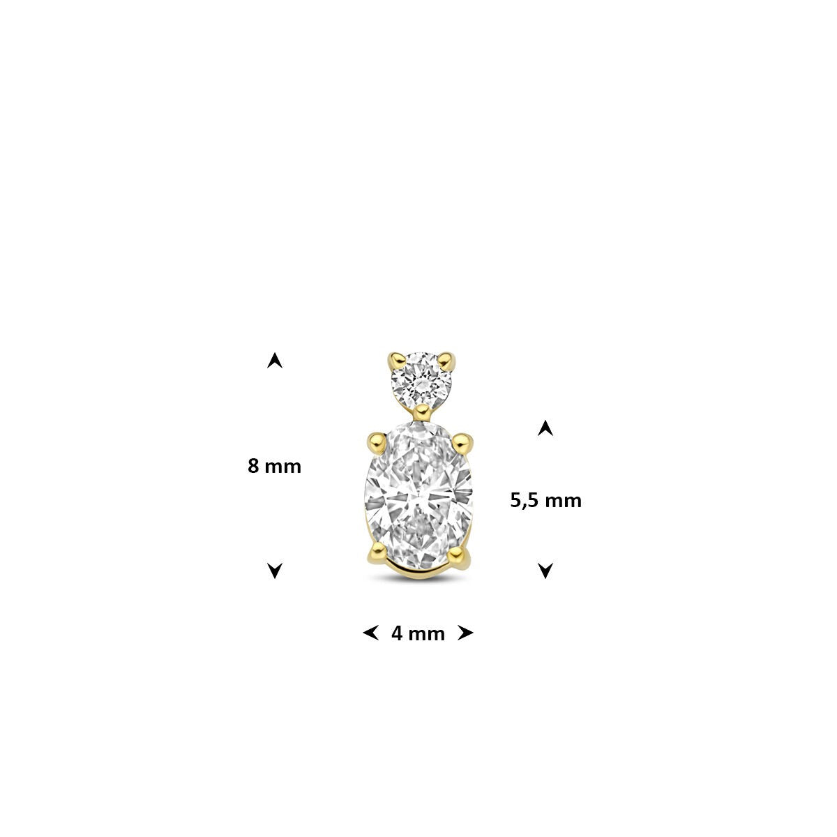 14k Żółte złoto wisiorek z diamentem hodowanym w laboratorium