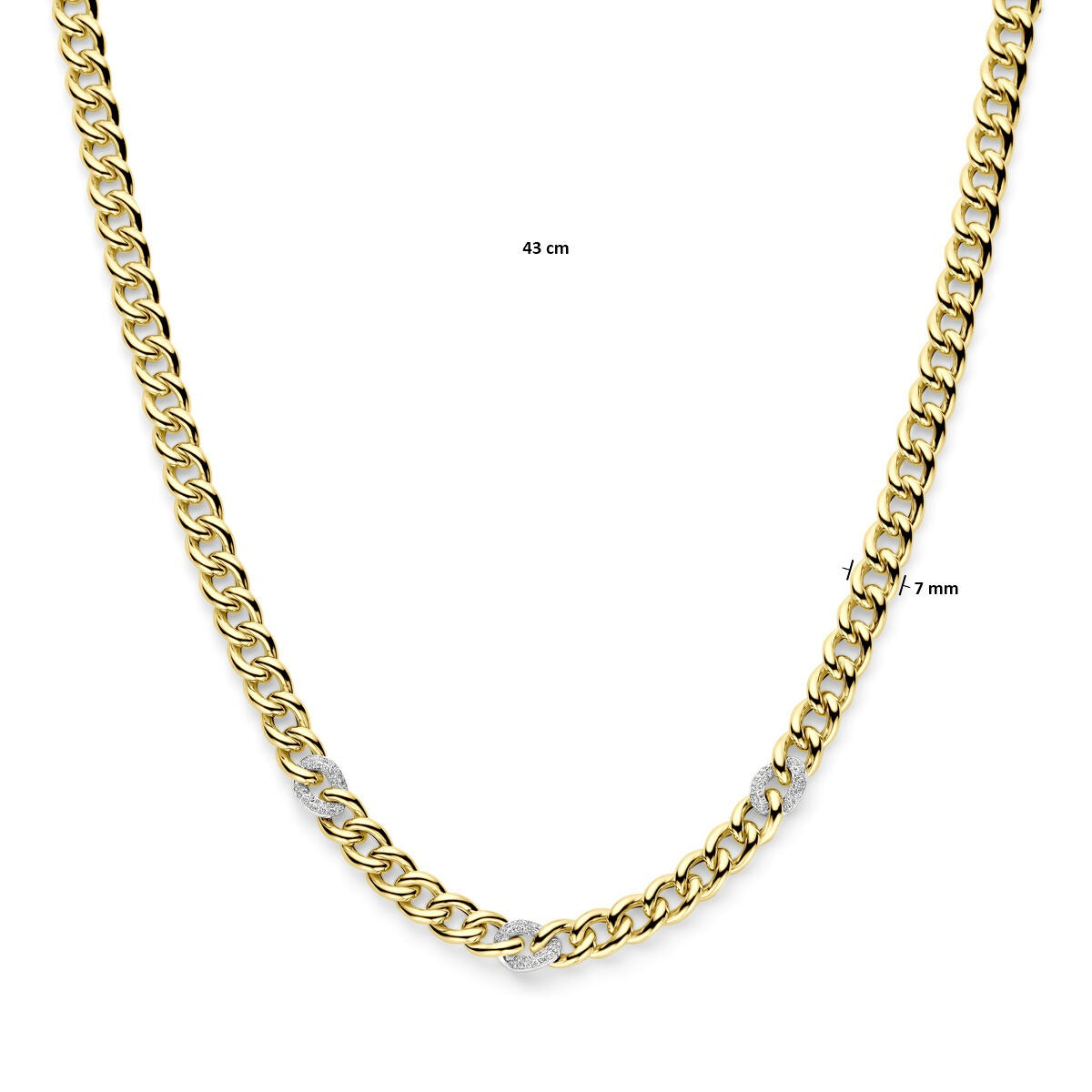14k Bicolor Żółte i Białe Złoto Naszyjnik z Diamentem