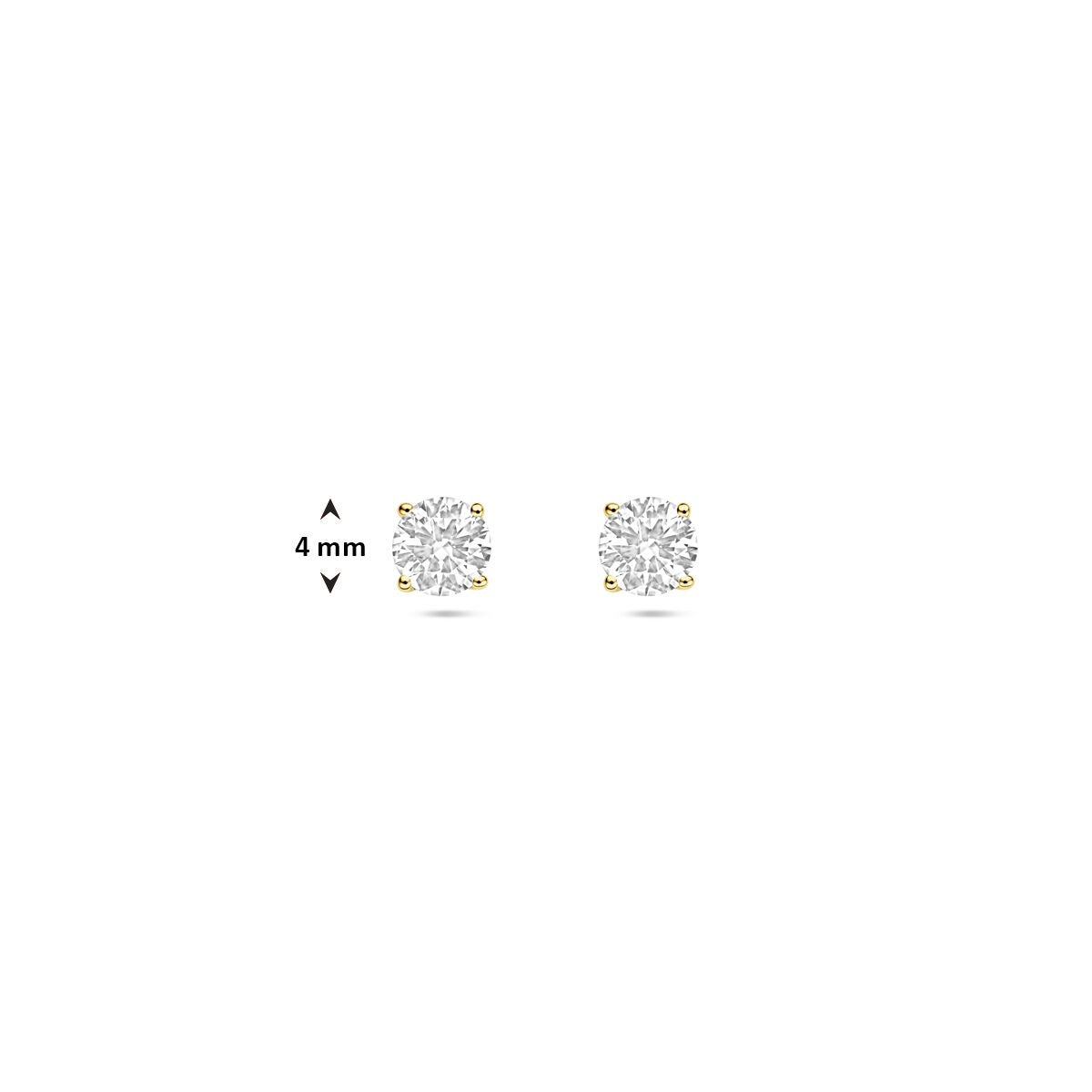 14k żółte złoto kolczyki wkrętki z 0.50ct diamentem hodowanym w laboratorium