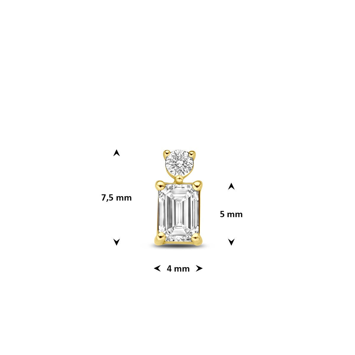 14k żółte złoto wisiorek z diamentem hodowanym w laboratorium 0,33 ct