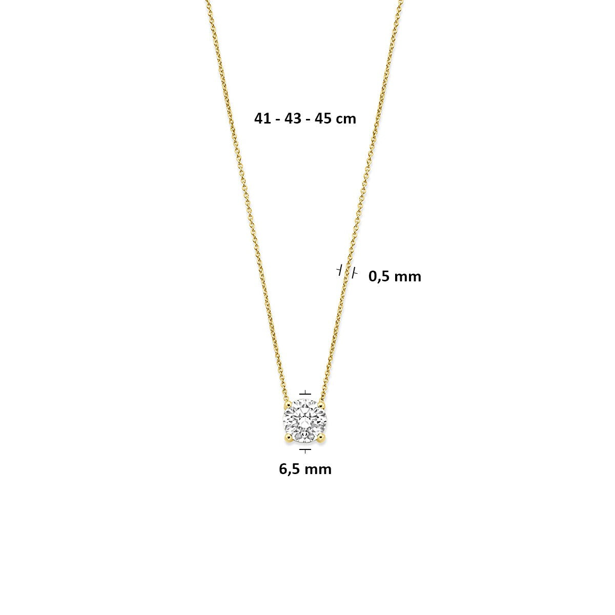 14k Żółte złoto naszyjnik z 1.00 ct diamentem hodowanym w laboratorium