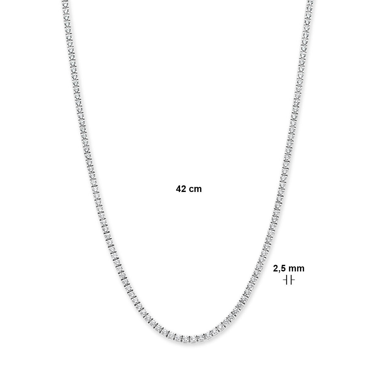 14k białozłote naszyjnik tenisowy z diamentami hodowanymi w laboratorium – 5.00ct