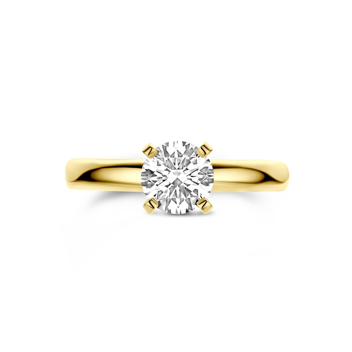 14k żółte złoto pierścionek z 1.00ct diamentem hodowanym w laboratorium