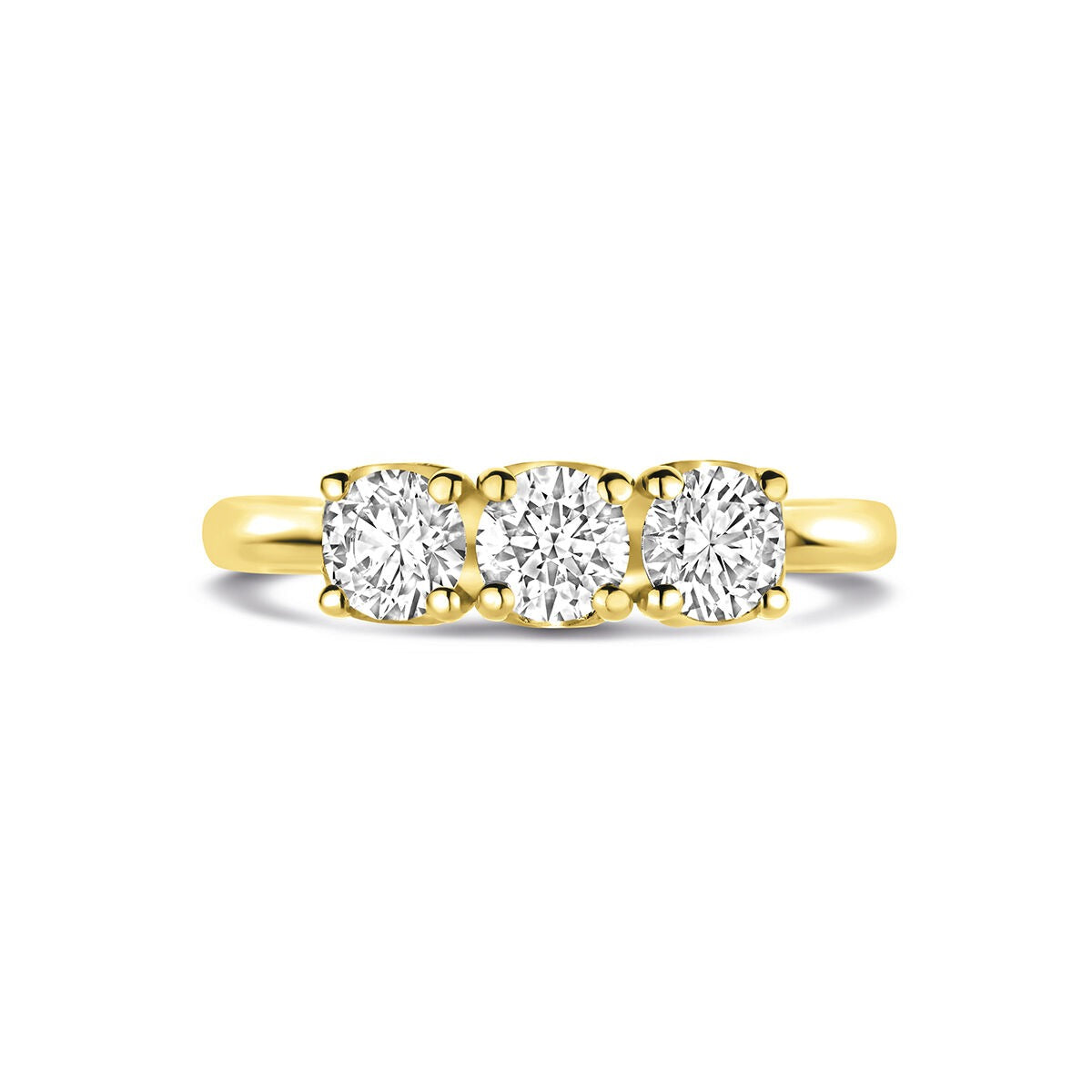 14k żółte złoto damski pierścionek z 0.90ct diamentem hodowanym w laboratorium