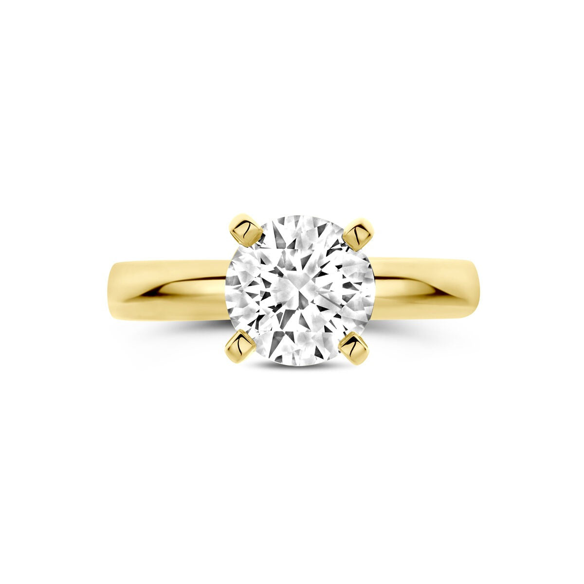 14k żółte złoto pierścionek z diamentem lab grown 2.00ct