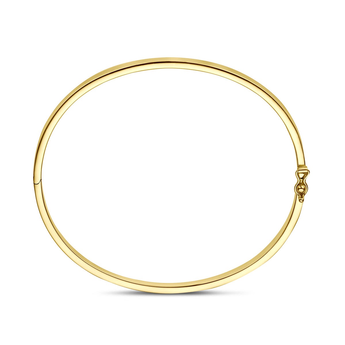 9k Żółte złoto bransoletka bangle z srebrnym rdzeniem